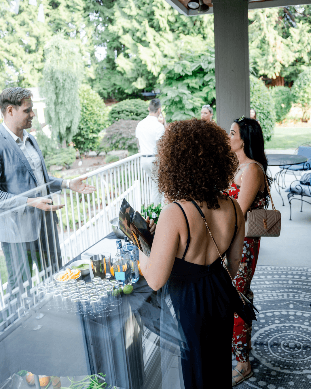 Kyle with clients at open house